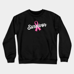 Breast Cancer Survivor - Pink Ribbon Crewneck Sweatshirt